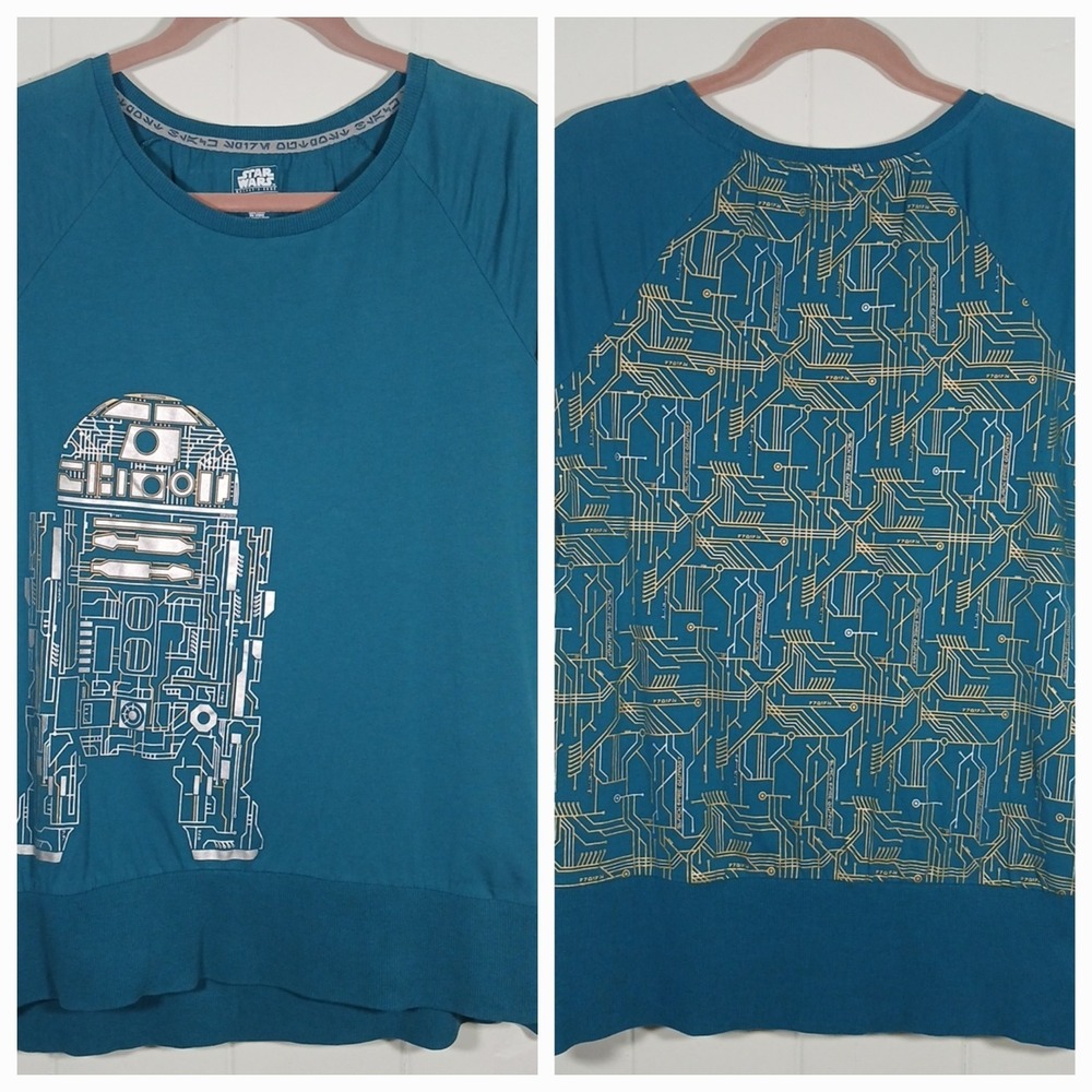 Star Wars Galaxy's Edge Shirt Droid Depot Disney Exclusive Women's Medium Teal - Picture 9 of 12